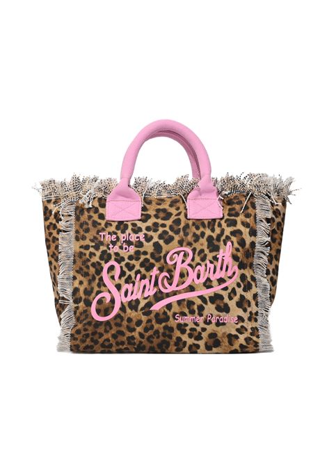 Borsa Media in canvas SAINT BARTH | COL0001 COLETTE02591L SAND LEOPARD 0021